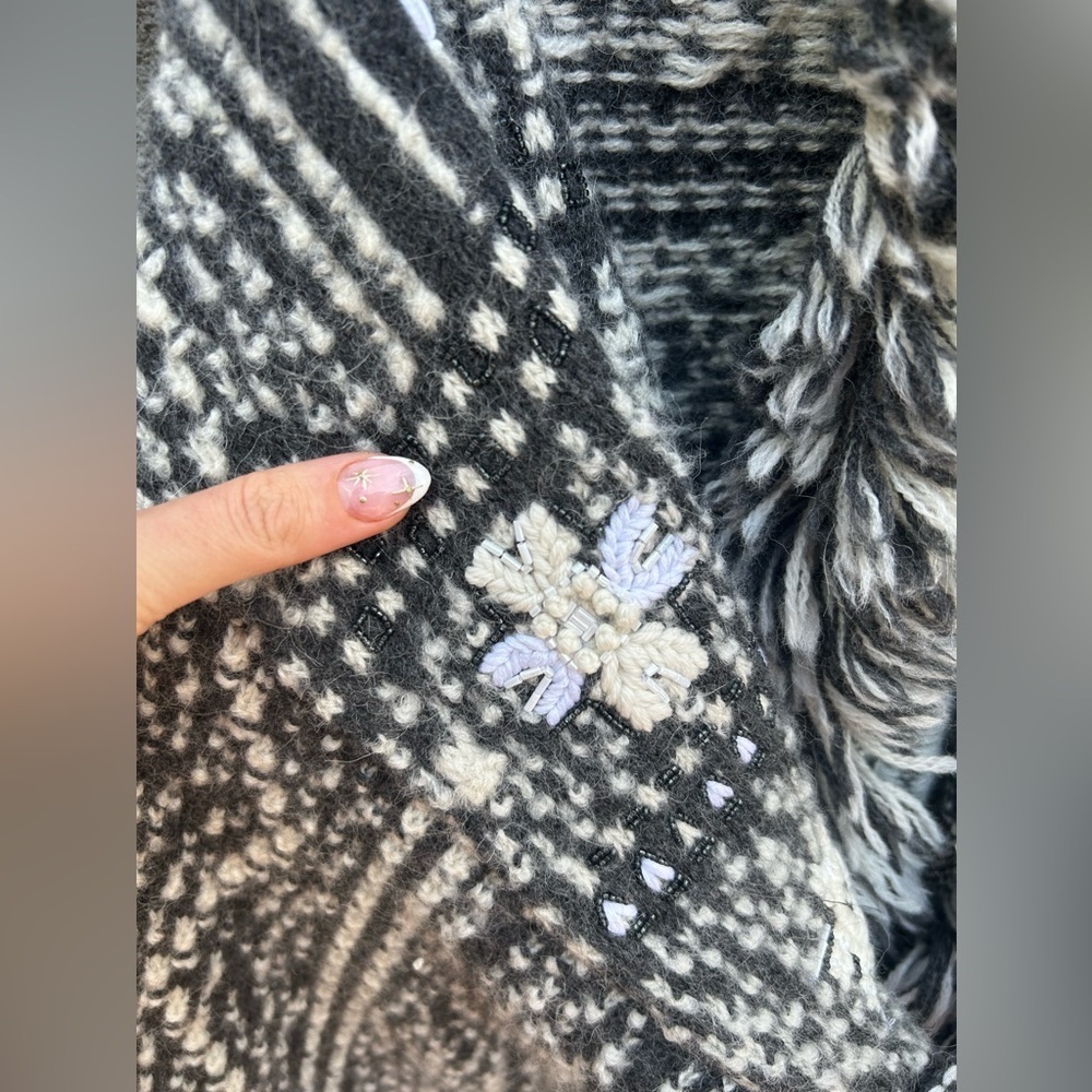 GOLDEN GOOSE Journey belted fringed Fair Isle alpaca and wool-blend cardigan - Picture 10 of 16